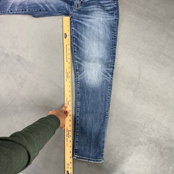 American Eagle Jeans Mens Baggy Relaxed Fit Whisker Medium Wash Blue Denim 30x32 - Picture 9 of 9